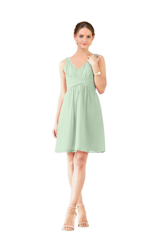 Best v-Neckline Short Knee Length Chiffon Cocktail Bridesmaid Dress UK