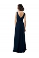 Best Chiffon Sleeveless Bridesmaid Dress with V Front and Back UK