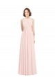 Best Sleeveless Chiffon High Neck Bridesmaid Dress with Diagonal Pleats UK