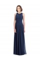 Best Chiffon High Neck Sleeveless Bridesmaid Dress with Pleats UK