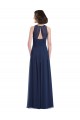 Best Chiffon High Neck Sleeveless Bridesmaid Dress with Pleats UK