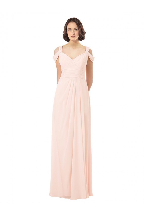Best Chiffon Sweetheart Bridesmaid Dress with An Illusion Overlay UK