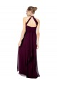 Best Keyhole Back Long Chiffon Halter Dress with Halter Straps Cross Neck UK