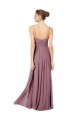 Best V-Neck Spaghetti Strap Open Back Long Chiffon Bridesmaid Dress UK