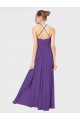 Best Long Chiffon Spaghetti Strap Halter Bridesmaid Dress UK