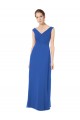 Best Long Chiffon Strapless Bridesmaid Dress with Wide Front and Back V-Neckline UK