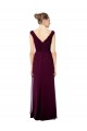 Best Long Chiffon Strapless Bridesmaid Dress with Wide Front and Back V-Neckline UK