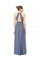 Best Long Chiffon High-Neck Sleeveless Bridesmaid Dress UK