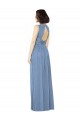 Best Open Keyhole Back Bateau Neck Chiffon Bridesmaid Dress UK