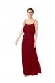Best Scoop Neck Chiffon Bridesmaid Dress with Spaghetti Straps and Low Back UK