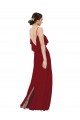 Best Scoop Neck Chiffon Bridesmaid Dress with Spaghetti Straps and Low Back UK