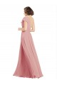 Best Chiffon Bridesmaids Dress with One Shoulder Flounced Sleeve UK