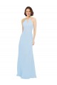 Best Floor Length Chiffon Bridesmaids Dress with Front Keyhole Neckline UK
