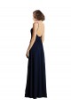 Best Simple Chiffon Bridesmaid Dress with Deep V-Neckline UK
