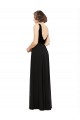 Best Stretch Velvet and Chiffon Bridesmaids Dress with V-Neckline UK