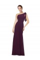 Best One Shoulder Chiffon Bridesmaids Dress with Shoulder Bow UK