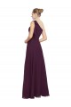 Best One Shoulder Chiffon Bridesmaids Dress with Shoulder Bow UK