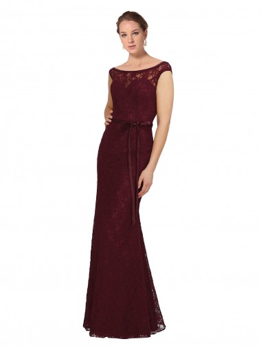 Best Lace Bridesmaids Dress with Matching Satin Tie Sash UK