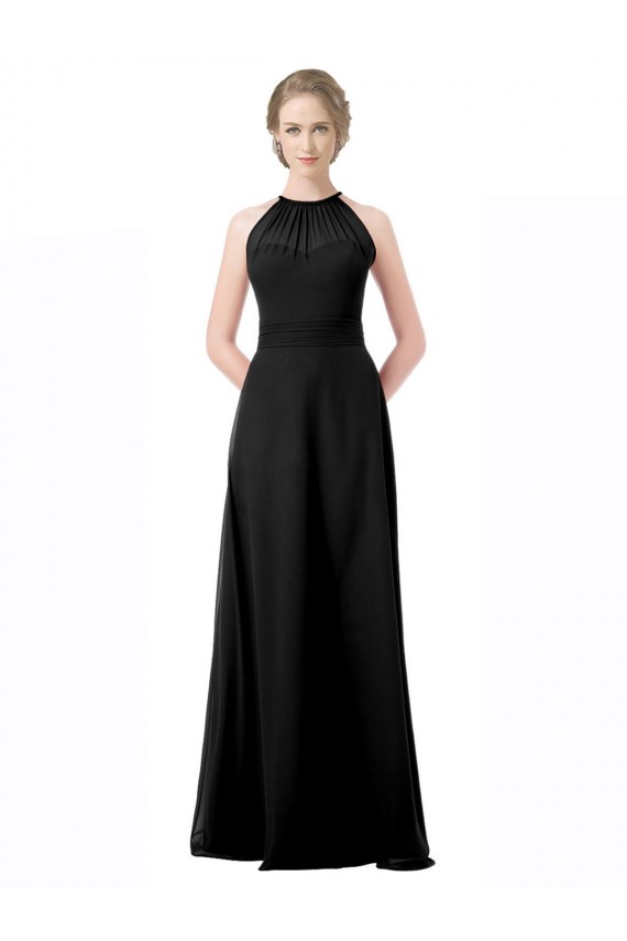 Best Full Length Chiffon Sweetheart Bridesmaid Dress with An Illlusion Overlay UK