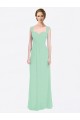 Best Long Chiffon Bridesmaid Dress with a Sweetheart Neckline and Pleated Shoulder Straps UK