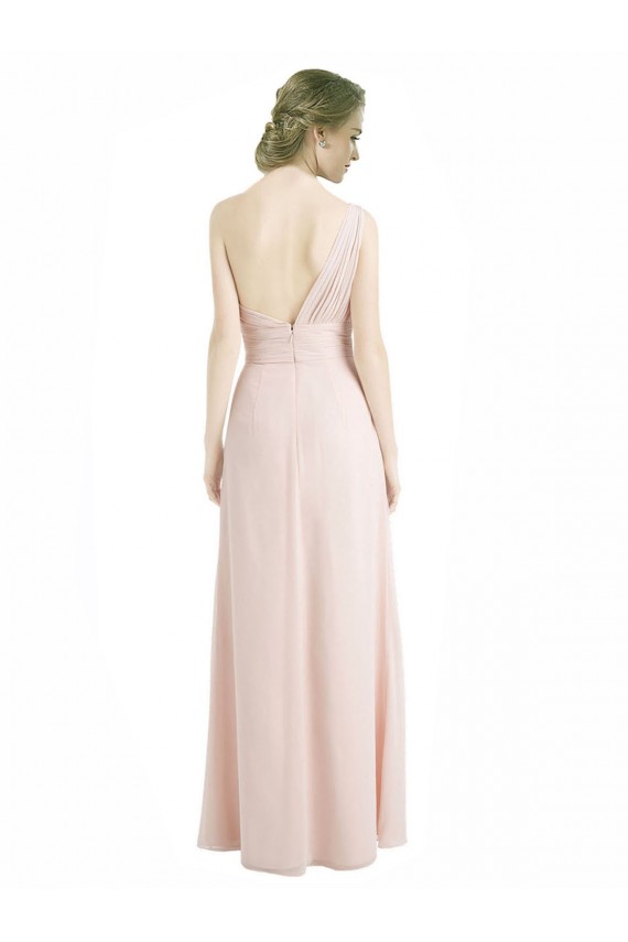 Best Full Length Chiffon Bridesmaid Dress with One Wide Shoulder Strap UK