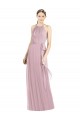 Best Shirred Halter Neck Long Chiffon Bridesmaid Dress UK