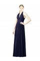 Best V-Neck Halter Long Open Back Chiffon Bridesmaid Dress UK