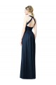 Best V-Neck Halter Long Open Back Chiffon Bridesmaid Dress UK