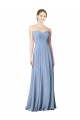 Best Draped Strapless Sweetheart Full Length Chiffon Bridesmaid Dress UK