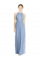 Best Open Back Long Chiffon Halter Bridesmaid Dress UK