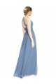 Best Open Back Long Chiffon Halter Bridesmaid Dress UK