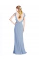 Best Fluted Chiffon Wrap Bridesmaid Dress with Ruffles V-Neck UK