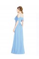 Best Halter Frill Cold Shoulder A-Line Chiffon Bridesmaid Dress UK