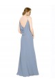 Best Cowl Back Long Chiffon Slip Bridesmaid Dress with Straps UK