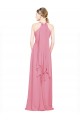Best Halter Neck Keyhole A-Line Chiffon Bridesmaid Dress UK