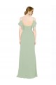 Best Split Cold Shoulder Draped A-Line Chiffon Bridesmaid Dress UK
