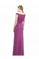 Best Full Length Long Chiffon Bridesmaid Dress with Boat Neck UK
