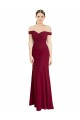 Best Off the Shoulder Long Chiffon Bridesmaid Dress / Prom Dress with Pleats UK