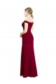 Best Off the Shoulder Long Chiffon Bridesmaid Dress / Prom Dress with Pleats UK