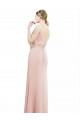 Best Full Length Long Chiffon Bridesmaid Dress with Pleated Lace Waist UK