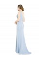 Best Full Length Chiffon Bridesmaid Dress with Sparkly Neckline and Belt UK