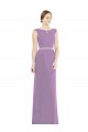 Best Long Chiffon Bridesmaid Dress with Boat Neckline and Keyhole UK