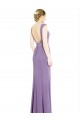Best Long Chiffon Bridesmaid Dress with Boat Neckline and Keyhole UK