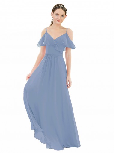 Best Pleated One Shoulder A-Line Chiffon Bridesmaid Dress UK