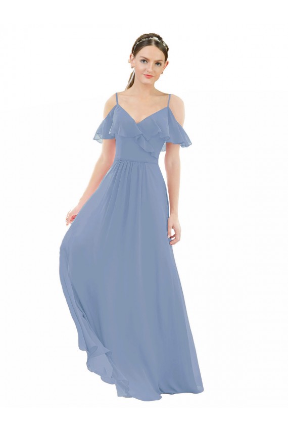 Best Pleated One Shoulder A-Line Chiffon Bridesmaid Dress UK