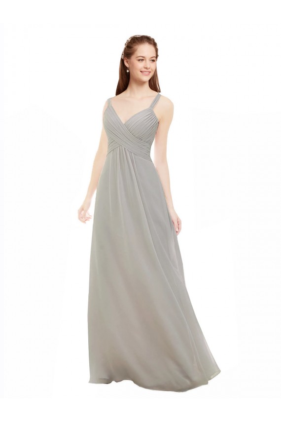 Best Chiffon Bridesmaid Dress with Ruched Draped Bodice UK