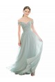 Best Romantic Bridesmaid Dress with Embroidered Off the Shoulder Bodice UK