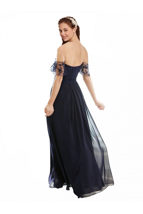 Best Boho Bridesmaid Dress with Beaded Embroidered Bodice and Flutter Cap Sleeves UK