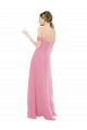 Best Fitted Sweetheart Bodice Chiffon Bridesmaid Dress with Draped Cap Sleeves UK