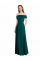 Best Classic Off the Shoulder Chiffon Bridesmaid Dress with Cap Sleeves UK